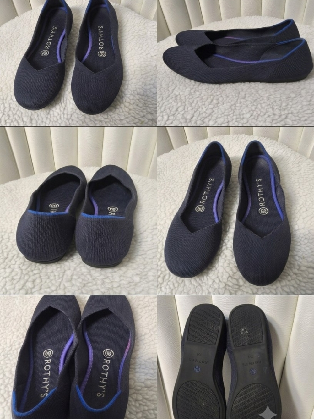 Rothy's Women's Navy Pointed-Toe Flats Size 7.5